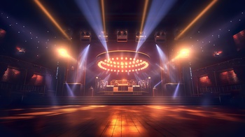 Stage with professional lighting technology.